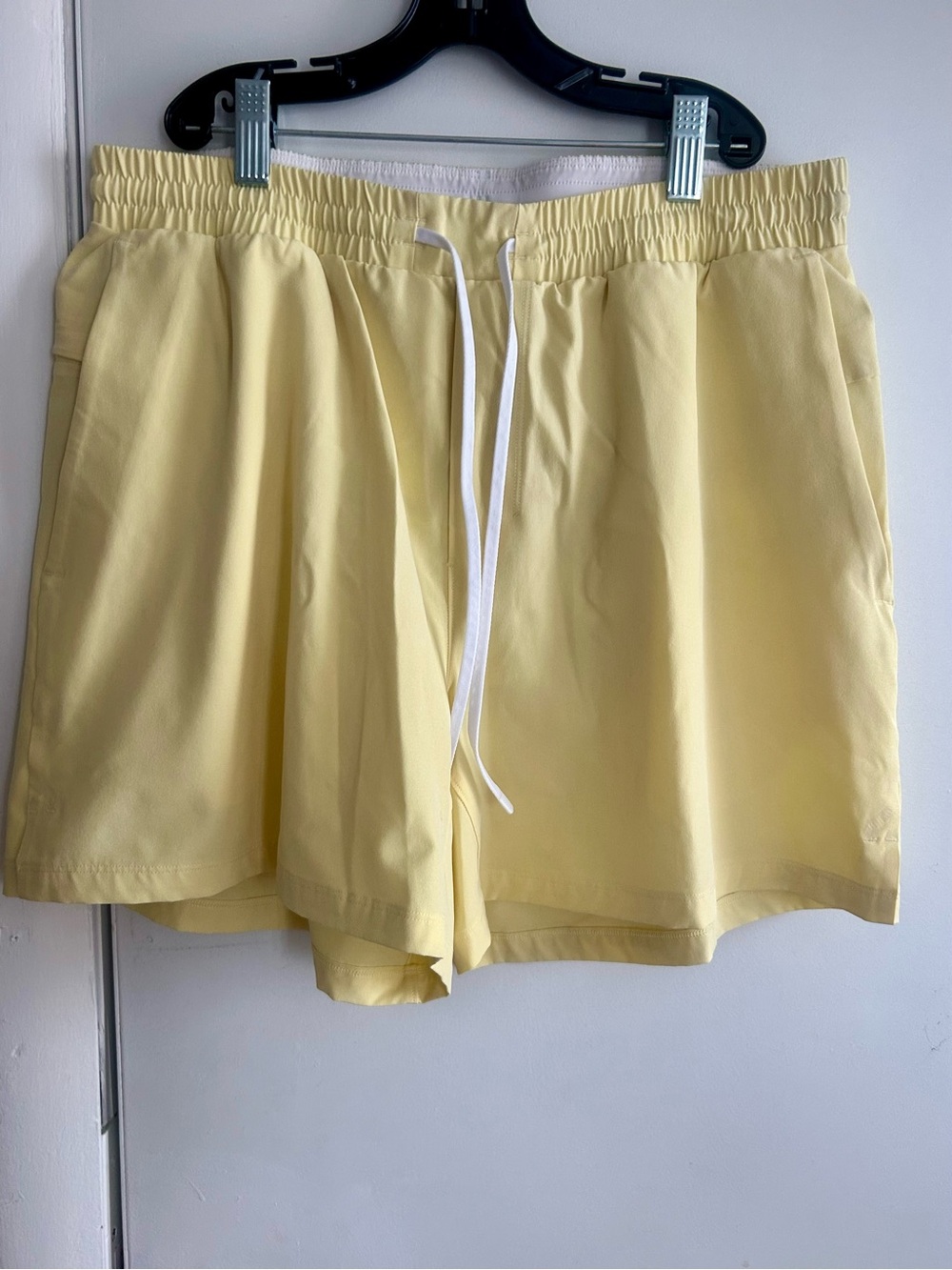 lululemon athletica Pale Yellow Drawstring Athletic Shorts